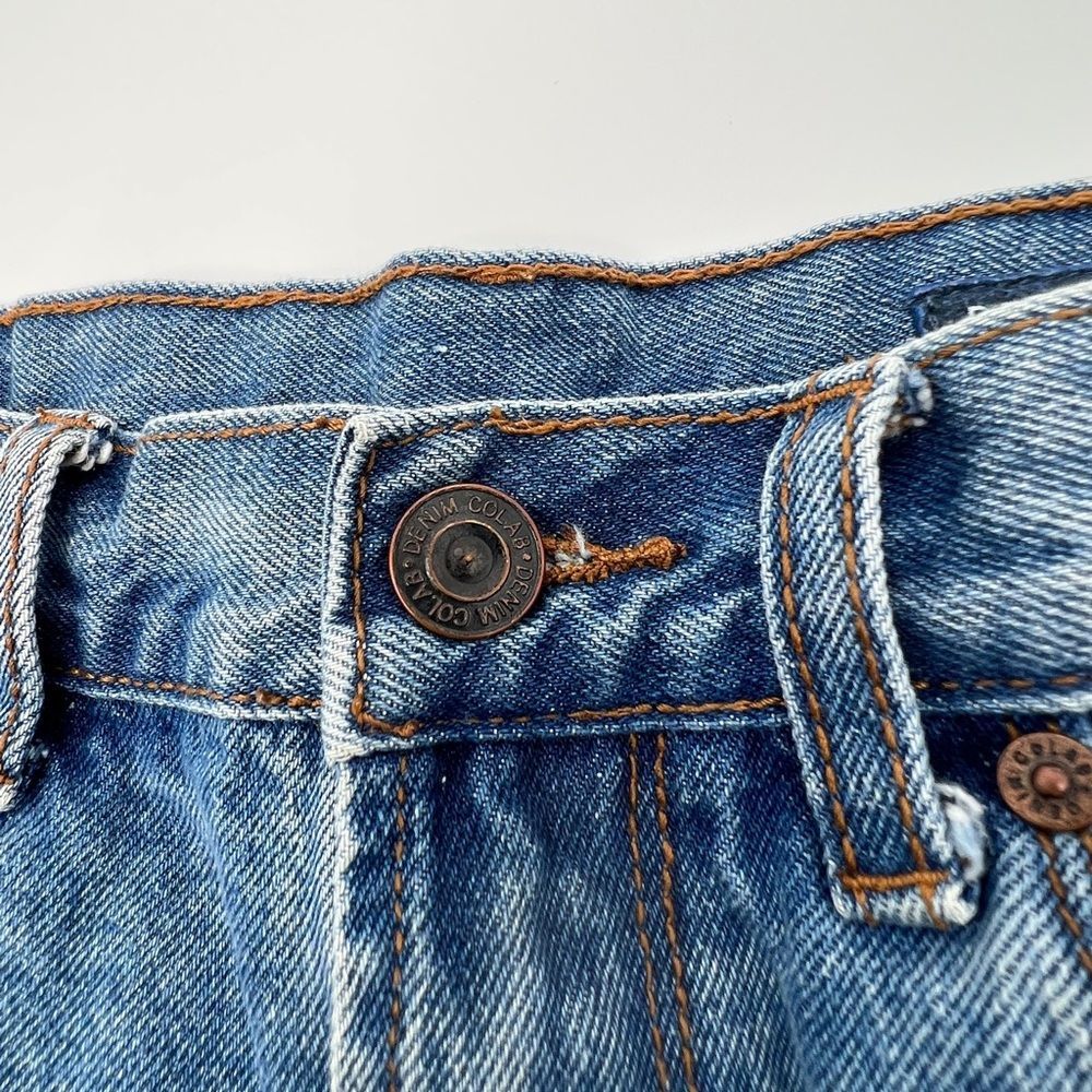 Denim Colab cut off denim jean shorts women's size 30 blue white - Picture 5 of 12